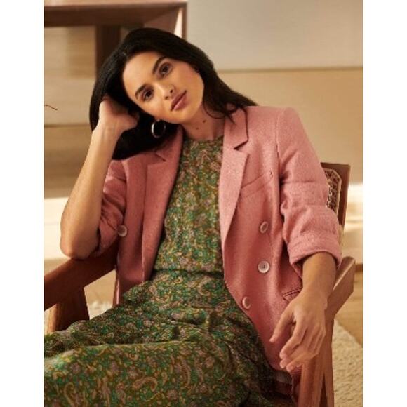 VERONICA BEARD Odile Sateen Twill Dickey Jacket EUC Sz 6 $695 MSRP Rosewood Pink - Picture 3 of 13